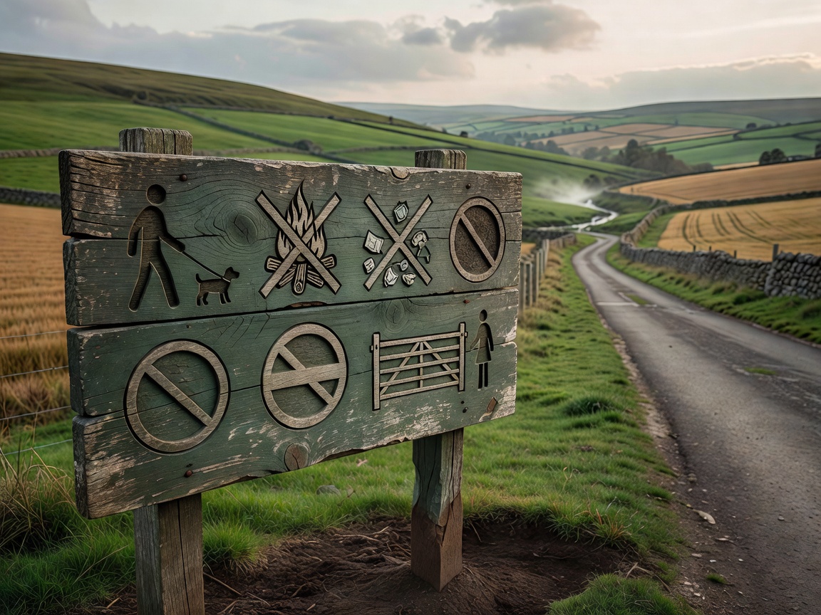 Sign displaying countryside code and rules